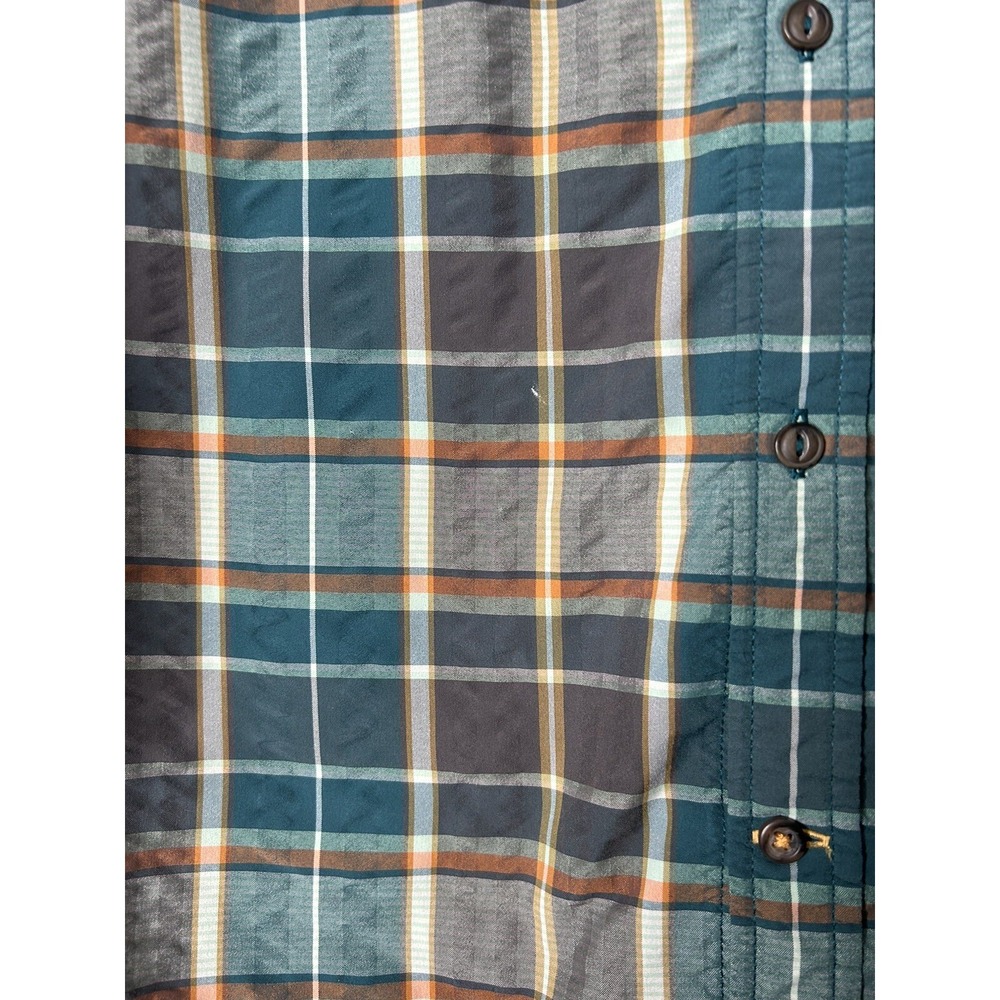 The North Face Men Size L Plaid Short Sleeve Button Front Nylon Polyester Shirt - Picture 2 of 8